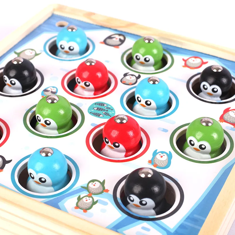 Игрушка-пазл Поймай пингвина деревянная игрушка 12 кукол Классический