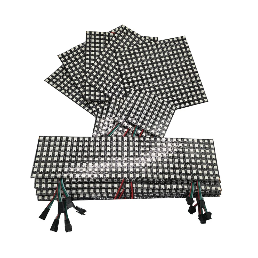 WS2812B 5050 RGB цифровой гибкий 8x8 16x16 8x32 люмен Пиксельная Панель Матричный экран DC5V