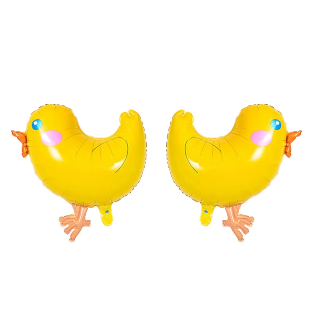 

Air Aluminum Foil Balloons Lovely Big Yellow Chickens Pattern Mylar Helium Cartoon Airballoons Balloons for Birthday Decors