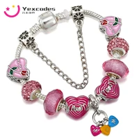 yexcodes 2022 new pink rose fragrance beads mothers day bracelet diy charm bracelet womens direct mail