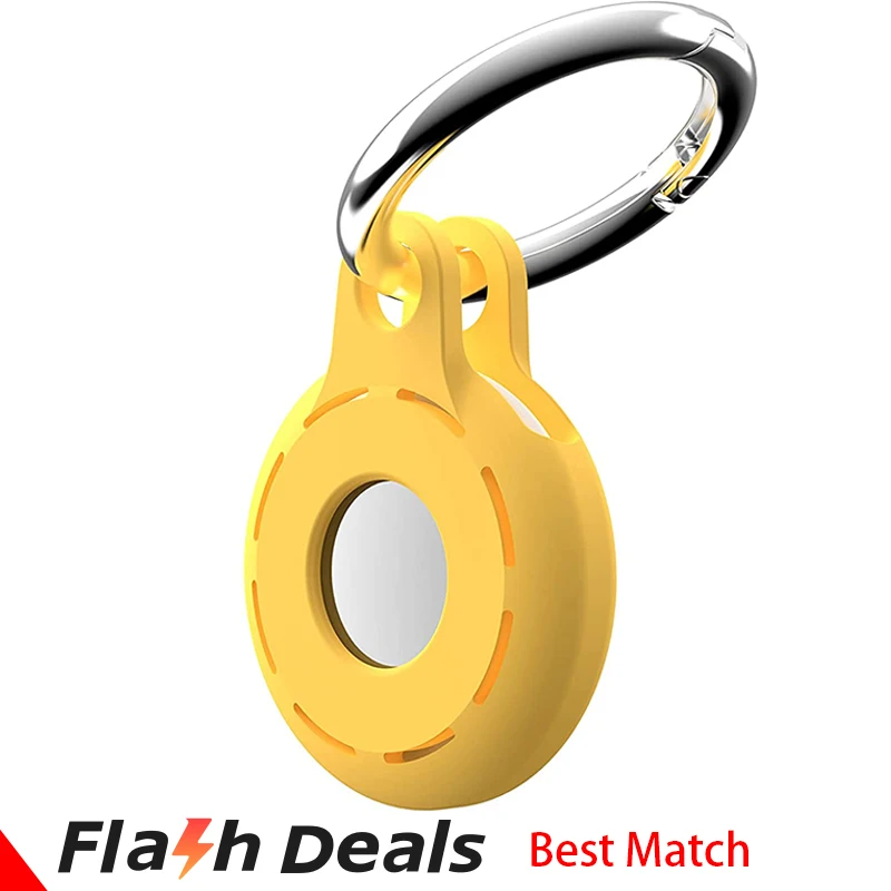 

Original Liquid Silicone Protective Case For Apple Airtag Hangable Keychain Locator Tracker Portable Hook For airtags Case Cover