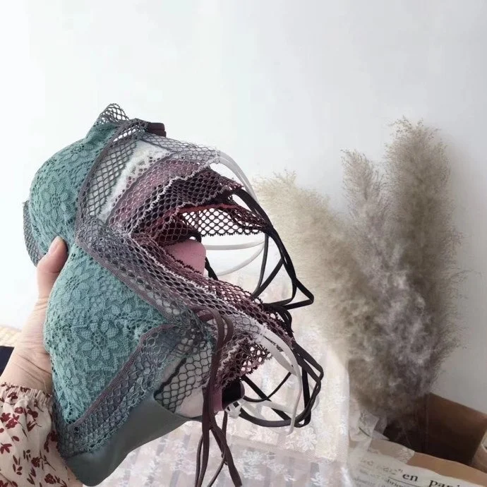 

Fan Ying an elegant light mature bra with hair substitute, hollowed out lace temperament, sexy bra, thin belt, beautiful back