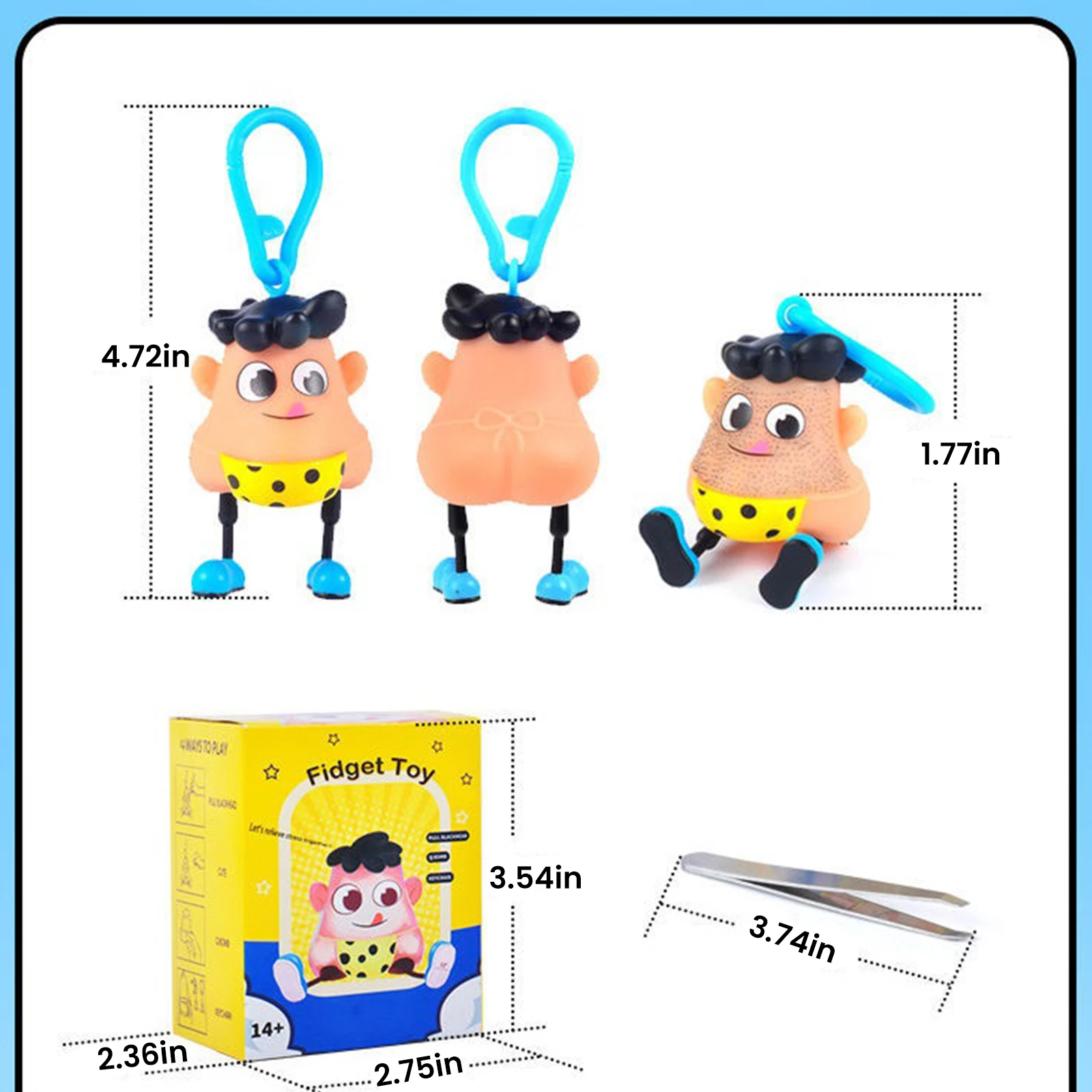 Игрушка-антистресс для детей и взрослых мультяшный брелок выщипывания черных