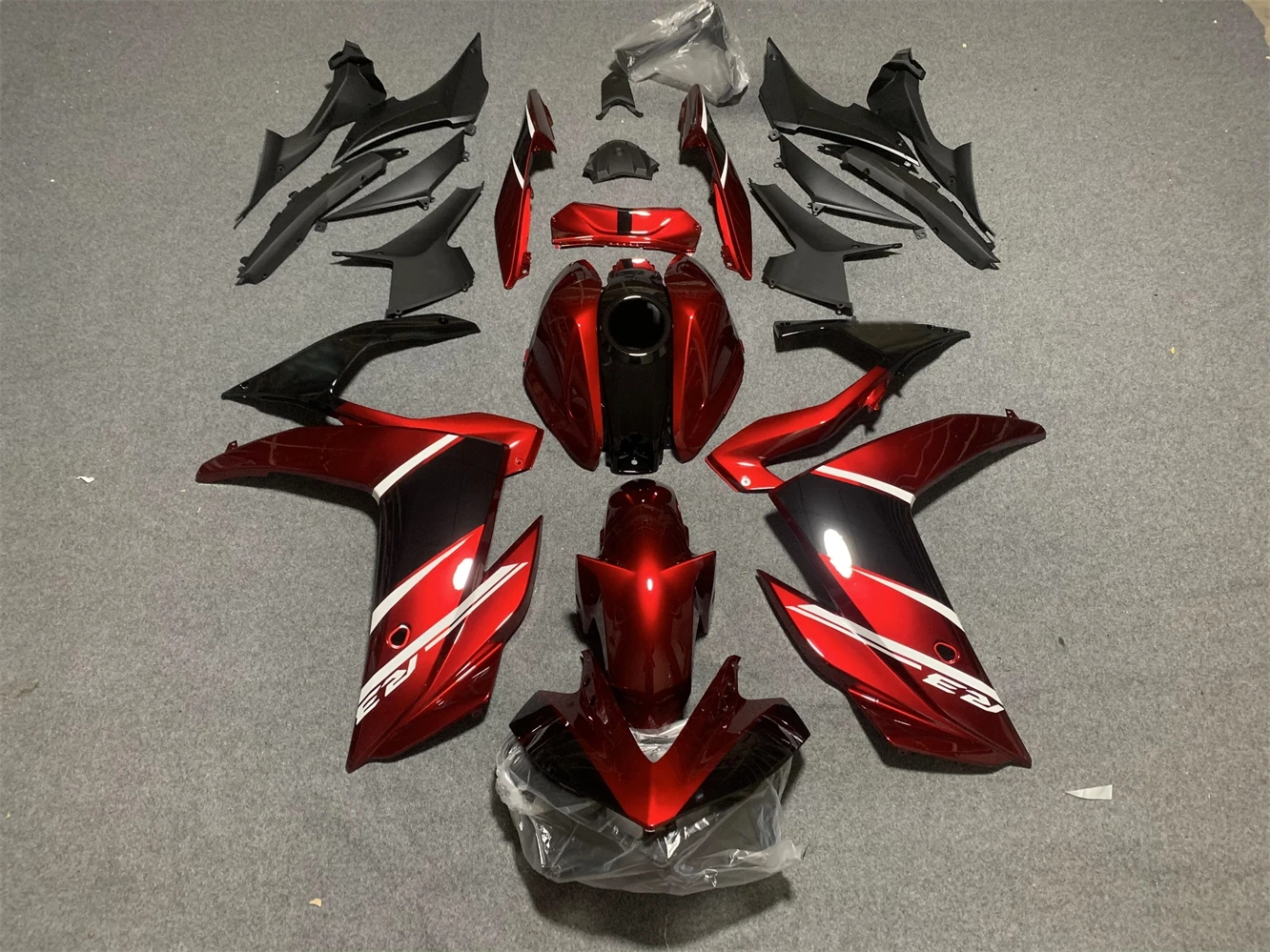 Motorcycle Fairing Kit Suitable for Yamaha R25 15-18 Years R3 2015 2016 2017 2018 Fairing White wine red Black