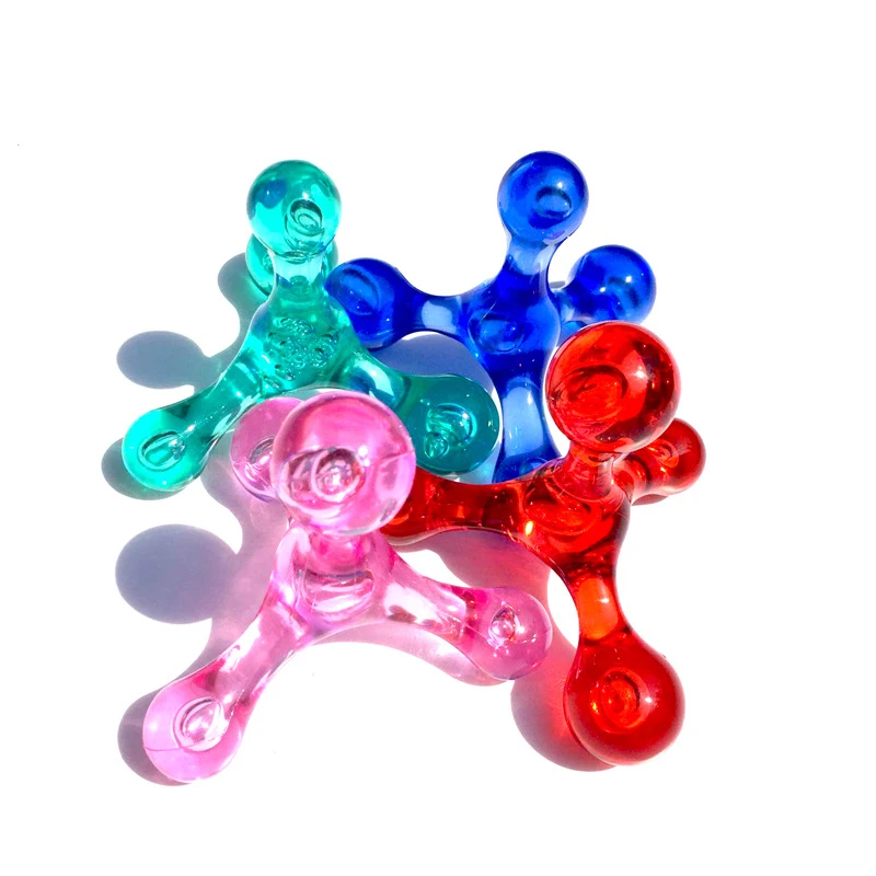 

Массажер ручной с четырьмя хрустальными шариками, маленький треугольный Вибрационный шейный массажер для талии, ног, спины, скребок для мас...