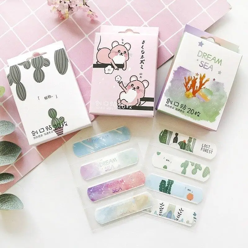

20Pcs/box Waterproof Breathable Cartoon Animal Band Aid Portable Wound Dressing Patches Hemostasis Adhesive Bandages for Kids