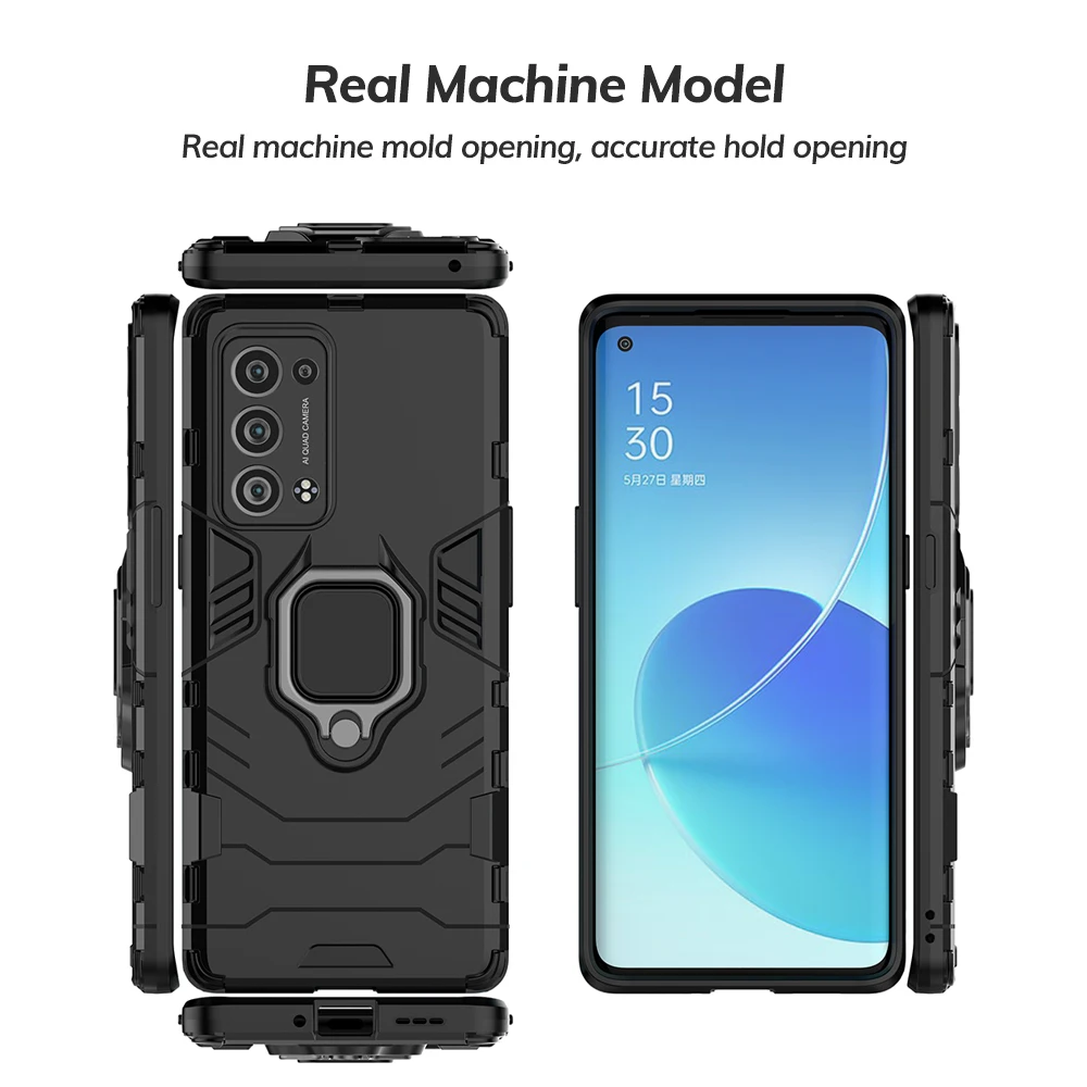 UFLAXE Original Shockproof Case for OPPO Reno 6 / Reno 6 Pro / Reno 6 Pro Plus / Reno6 Z 5G Cover Hard Casing with Ring Stand enlarge