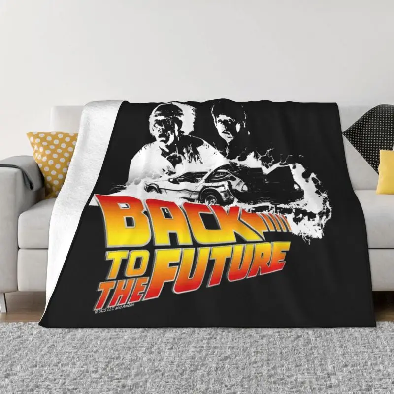 

Ретро-пленка Назад в будущее флисовое фланелевое одеяло DeLorean пожарные треки Марти дока трафарет фанатское художественное покрывало s-Car