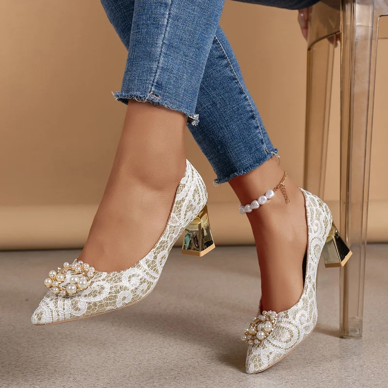 

BCEBYL Spring Autumn Fashion New Simple Pointed Toe Shallow Mouth Banquet Wedding High Heels Shoes For Women Chaussure Femme