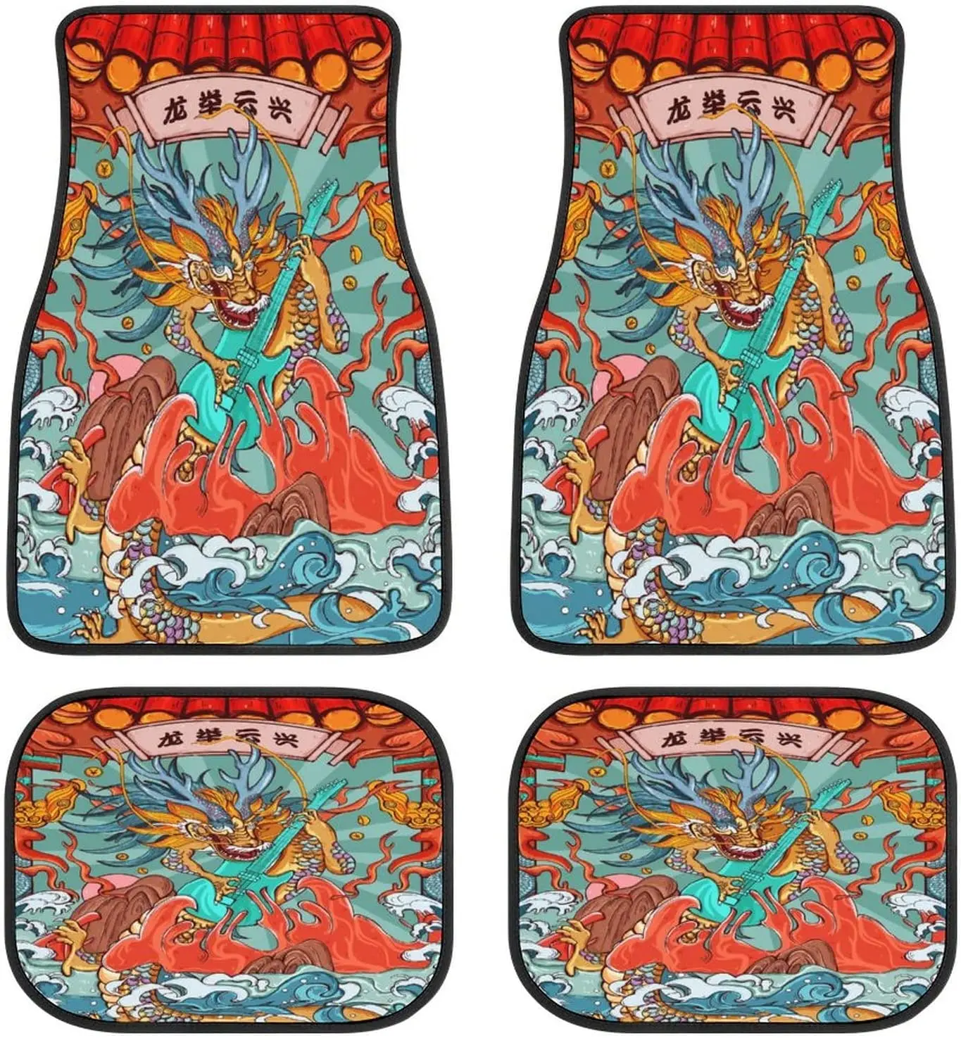 

Милые автомобильные коврики с китайским драконом, Универсальный Коврик для сиденья автомобиля, защитные коврики для салона автомобиля, Заб...