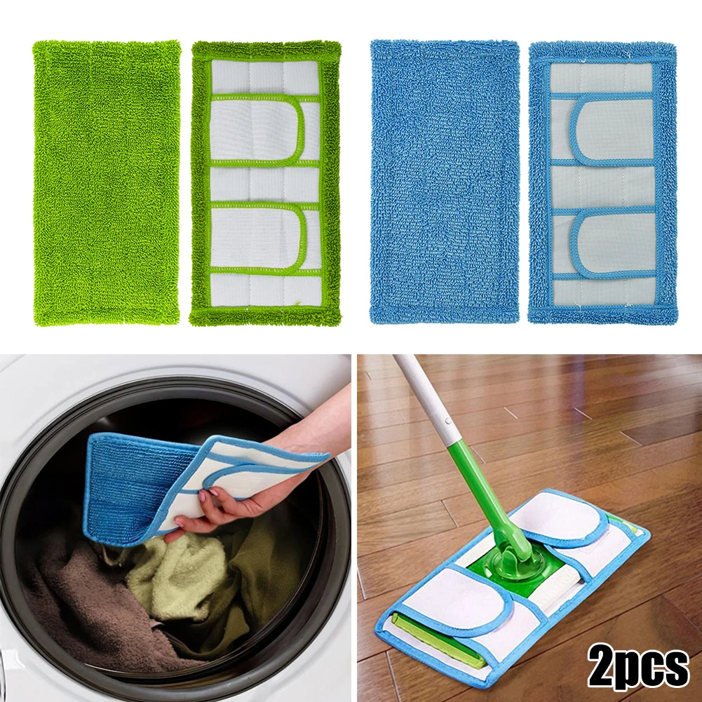 

2 Pack Reusable Reusable Microfiber Mop Pads For Swiffer Wet And Dry Models Mop Cloth Rags Replacement Spare Parts