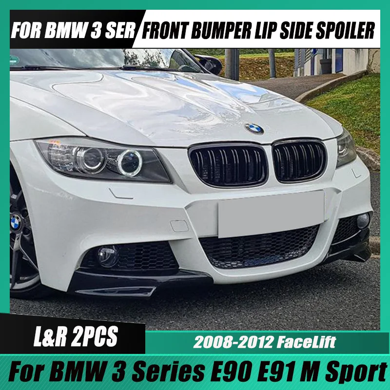 

For BMW 3 Series E90 E91 Front Bumper Lip Spoiler Splitter Canard Fog Lamp Grille Trim 320i 325i Facelift LCI M-Sport 2008-2012