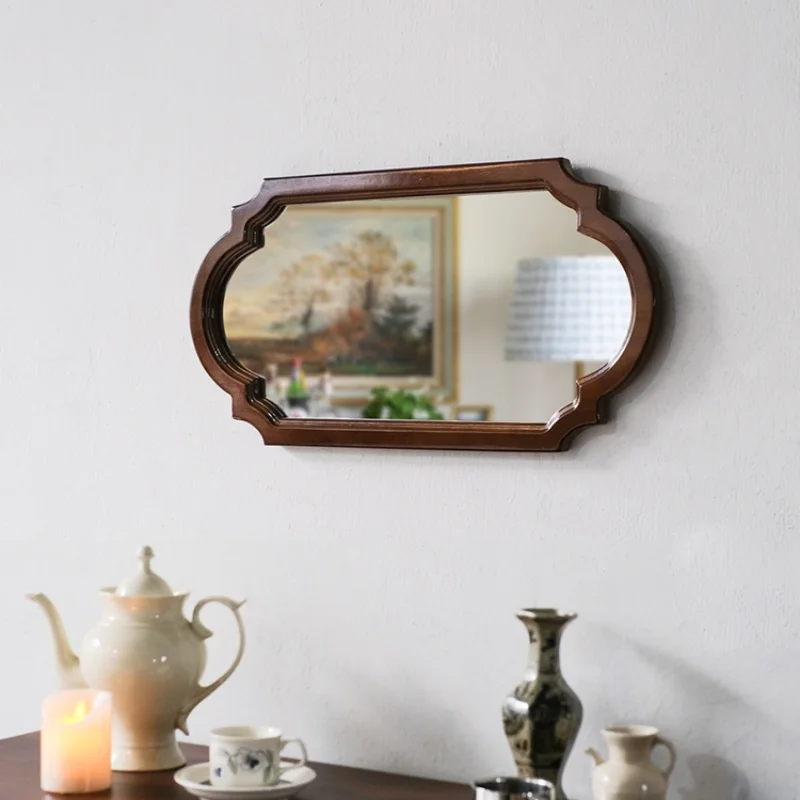 

Nordic Vintage Wooden Decorative Mirrors Wall Design Living Room Decorative Mirrors Makeup Woonkamer Decoratie Home Decor WZ50DM