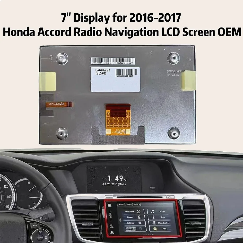 Фото 7-дюймовый дисплей LA070WV6 SL01 для Honda Accord 2016-2017 годов, экран радио-навигации GPS №2