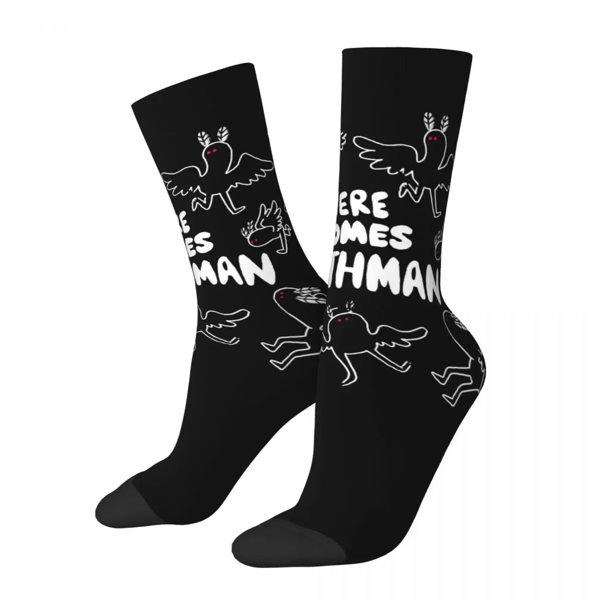 

Hip Hop Retro Mothman Crazy Men's compression Socks Unisex A prophet of misfortune Harajuku Seamless Printed Funny Crew Sock