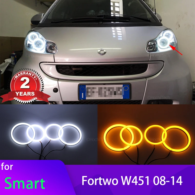 Switchback Cotton Light Halo Rings DRL LED Angel Eyes Kit per Brabus Smart Fortwo W451 Mk2 2008-2014 auto Retrofit faro