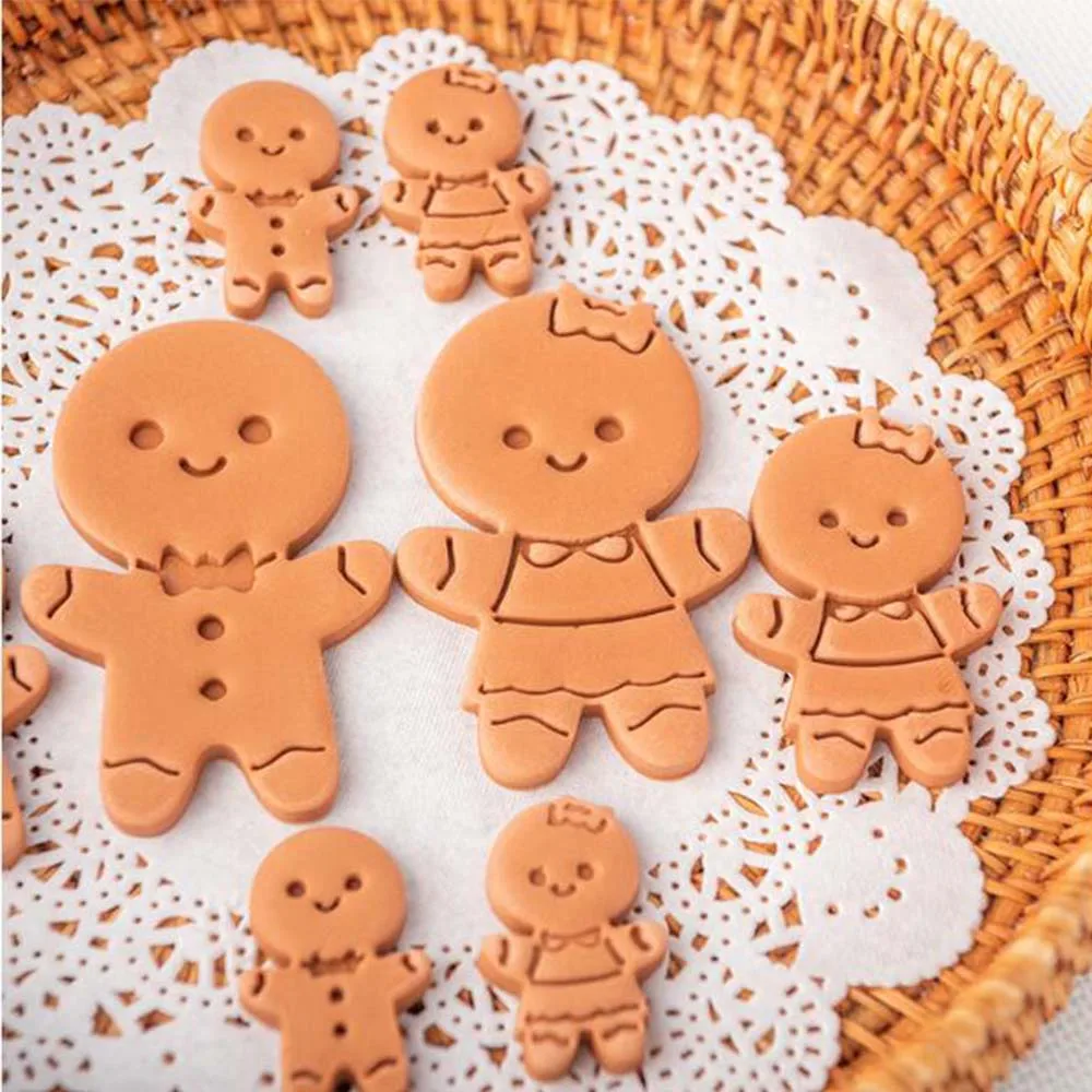 

Christmas Gingerbread Man Cake Decorating Tools Cookie Press Embosser Biscuit Cutter Fondant Sugarcraft Cookie Mold Cake Mould