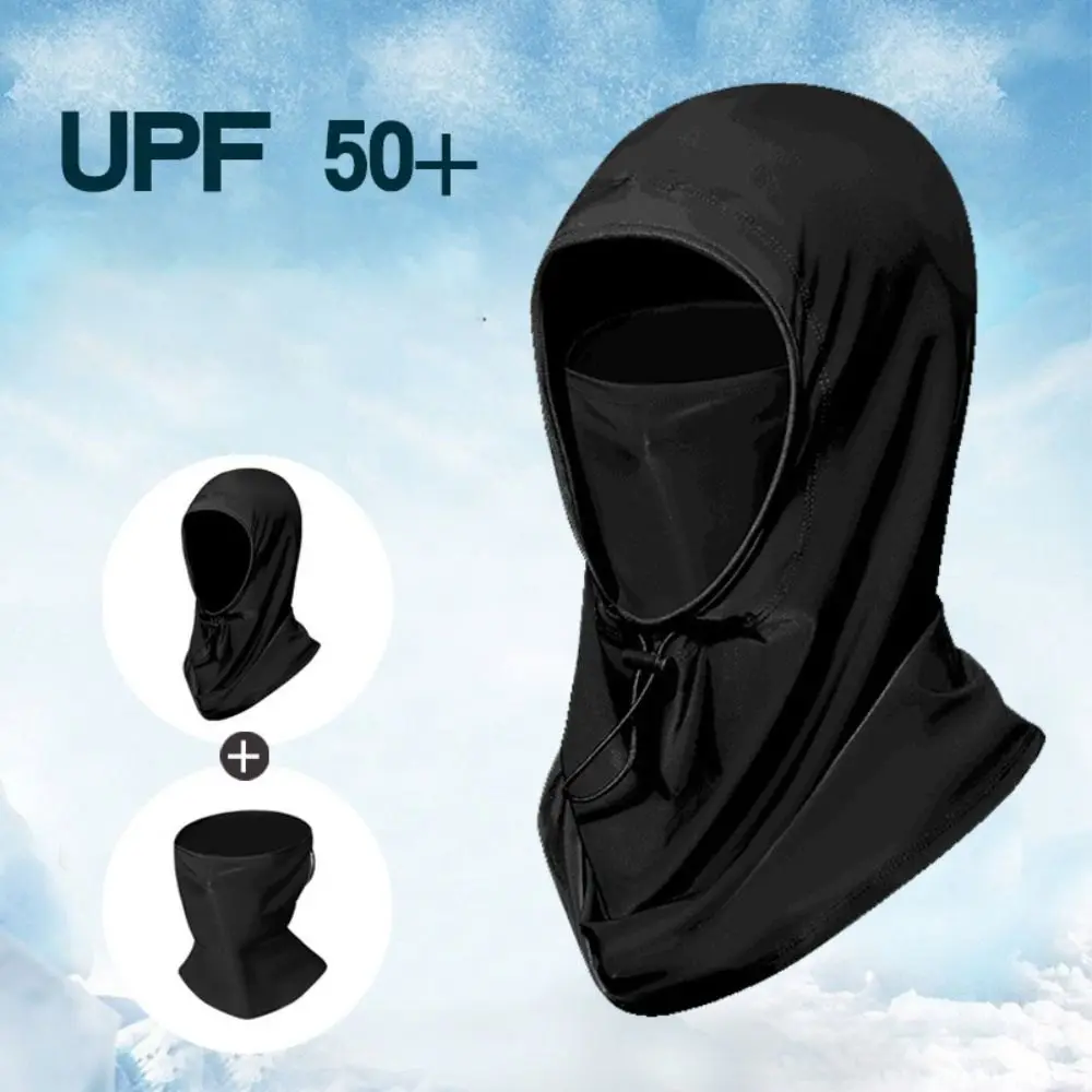 

Sun/UV Protection Sunscreen Mask Breathable Quick-drying Sunscreen Cap Ice Silk With Drawstring Face Cover Cycling Motorcycle