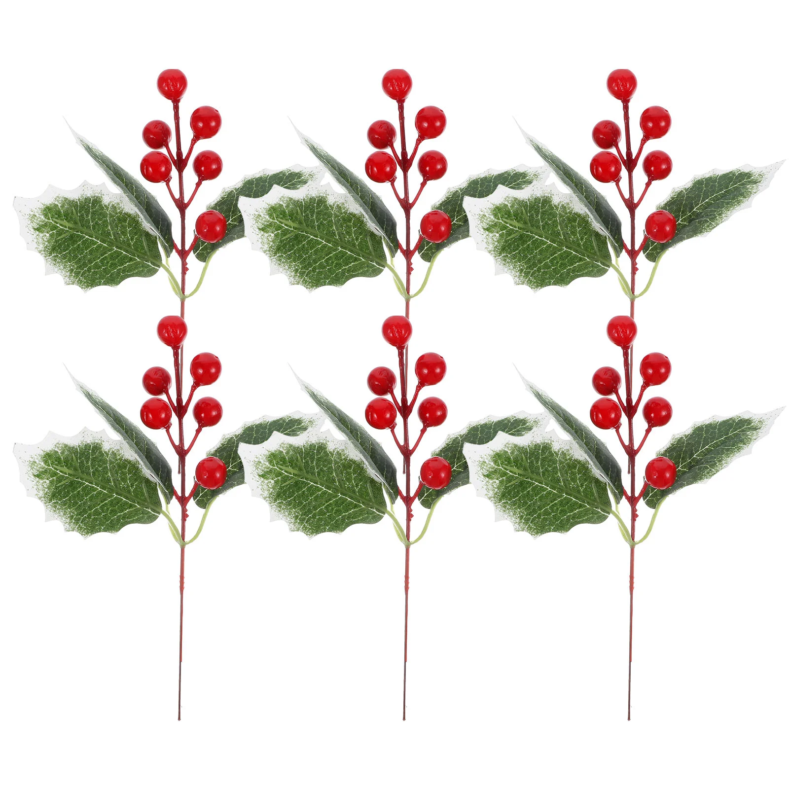 

6 Pcs Flower Garland Christmas Tree Decorations Artificial Berry Stems Branch Fake Branches Stems Wrought Iron Simulation