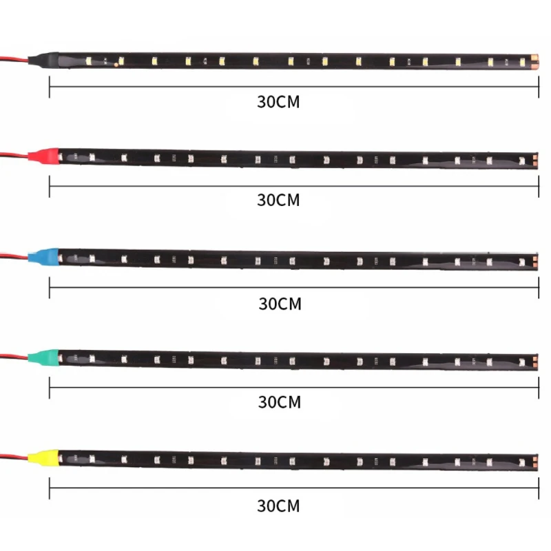 

30CM Car LED Strip Light Decorative Ambient Lamps 15SMD Daytime Running Light Waterproof Flexible Atmosphere Light DRL 12V White