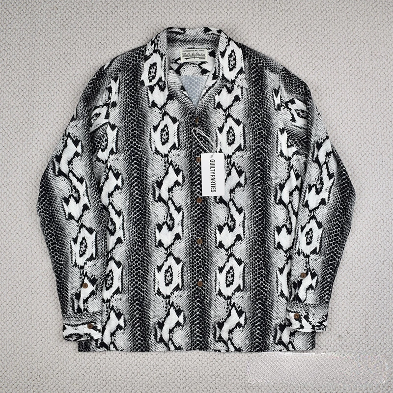 Wacko Maria Long Sleeve Hawaiian Shirt Oversize High Street Print Leopard Men Women 1:1 WACKO MARIA Shirt