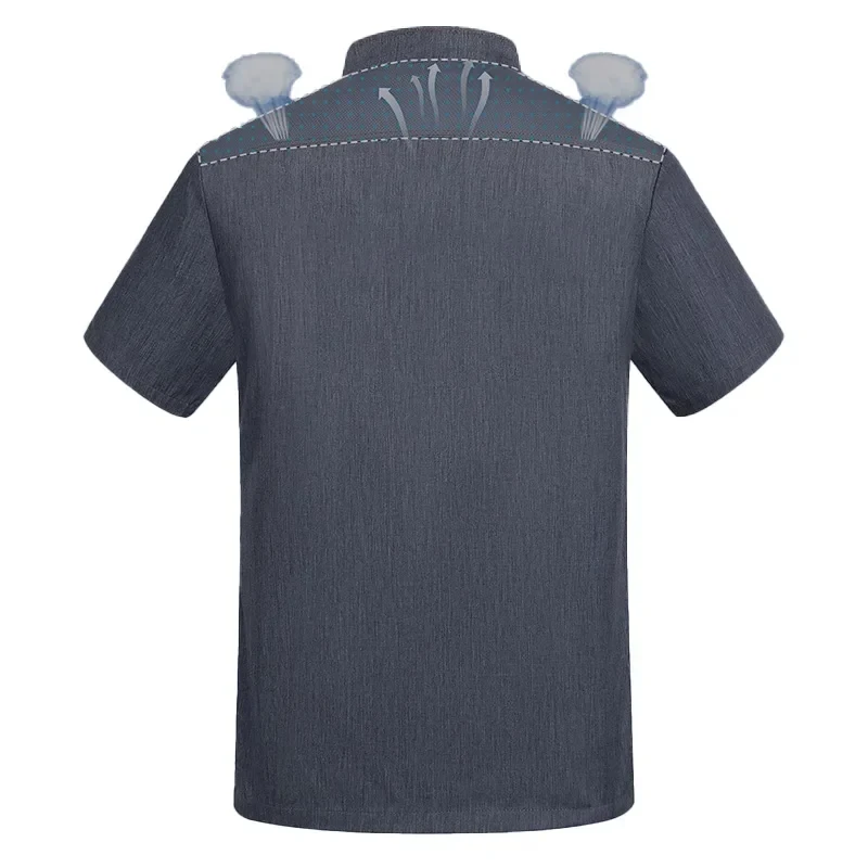 Мужская куртка шеф-повара с короткими рукавами черная униформа пальто ресторана