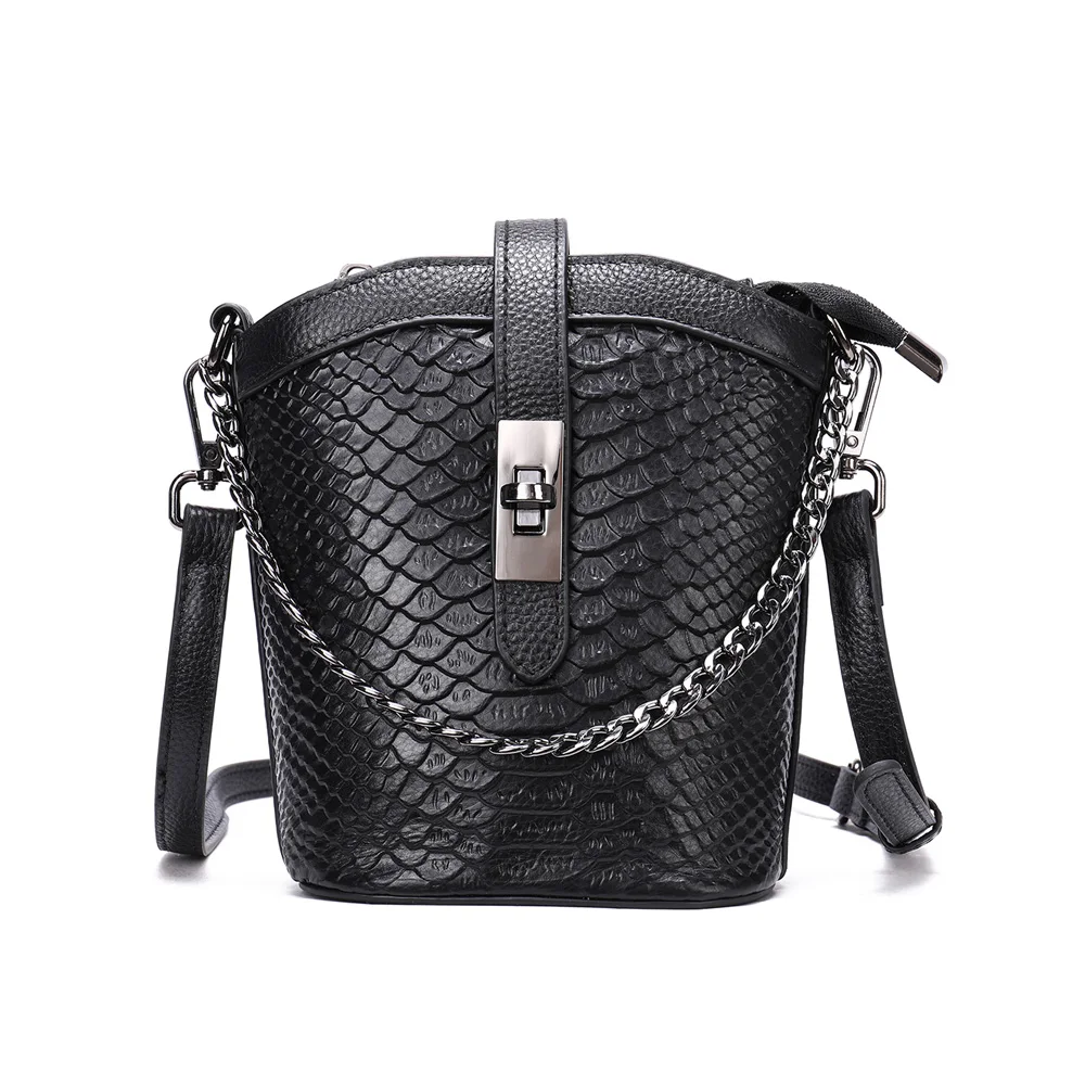 Mini Genuine Leather Shoulder Bag Women Luxury Chain Lock Crossbody Bags Excellent Alligator Calfskin Purses For Ladies Handbags