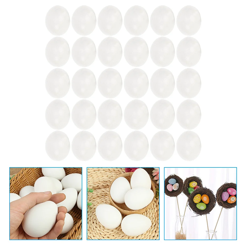

30 Pcs Imitation Eggs Easter Layout Props Children's Toys Food Hand-painted Plastic DIY Decorative Fake Kids Playset