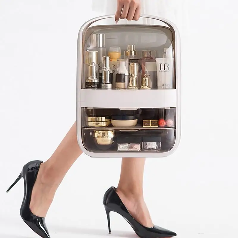 

Модный новый органайзер для макияжа, вместительный водонепроницаемый и пыленепроницаемый ящик для хранения косметики в ванной комнате, На...