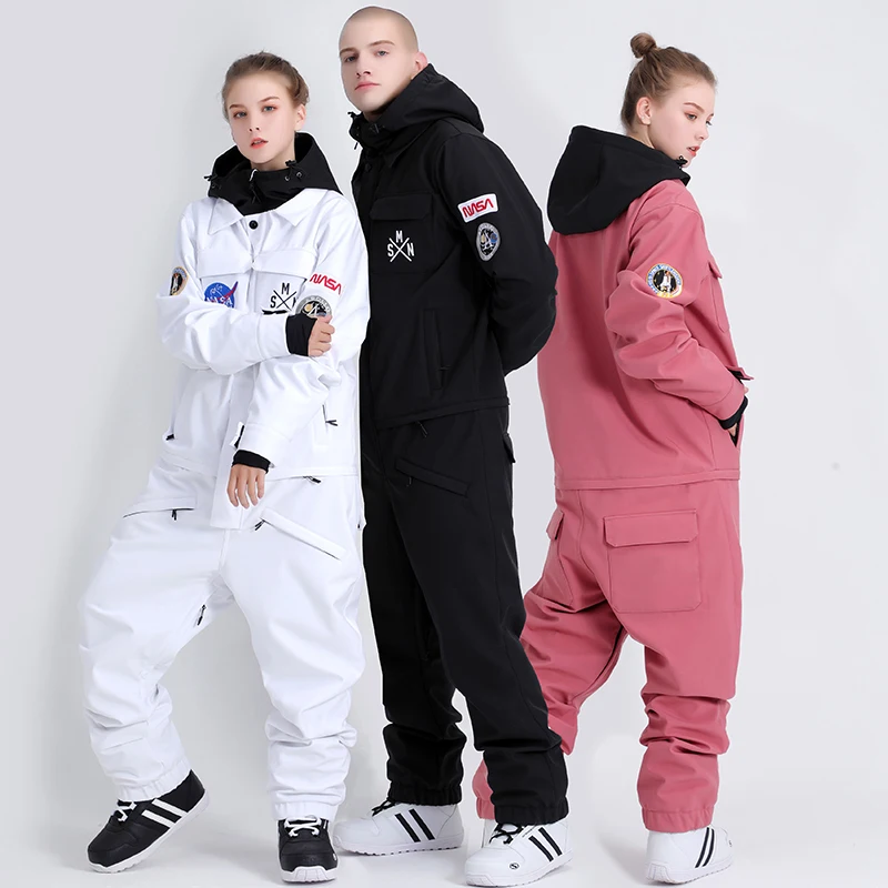Winter One Piece Ski Suits Women Outdoor Sports Snowboard Jackets Men Overalls Thermal Jumpsuits Windproof Waterproof Ski Suits