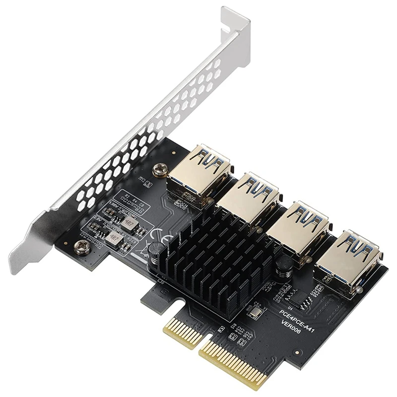 PCI-E 1 to 4 Adapter Card Riser Card USB3.0 Expansion Card PCI-E USB 3.0 Adapter PCI-E X4 X8 X16 Graphics Interface