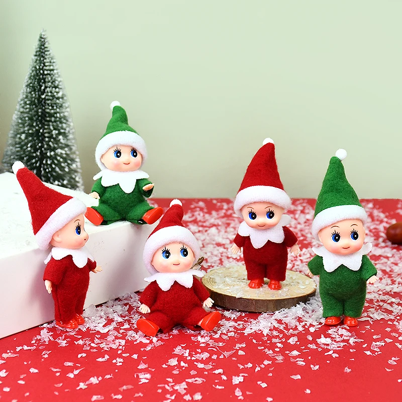 1 шт. красный зеленый доброта крошечный эльф кукла игрушка декор рождественские