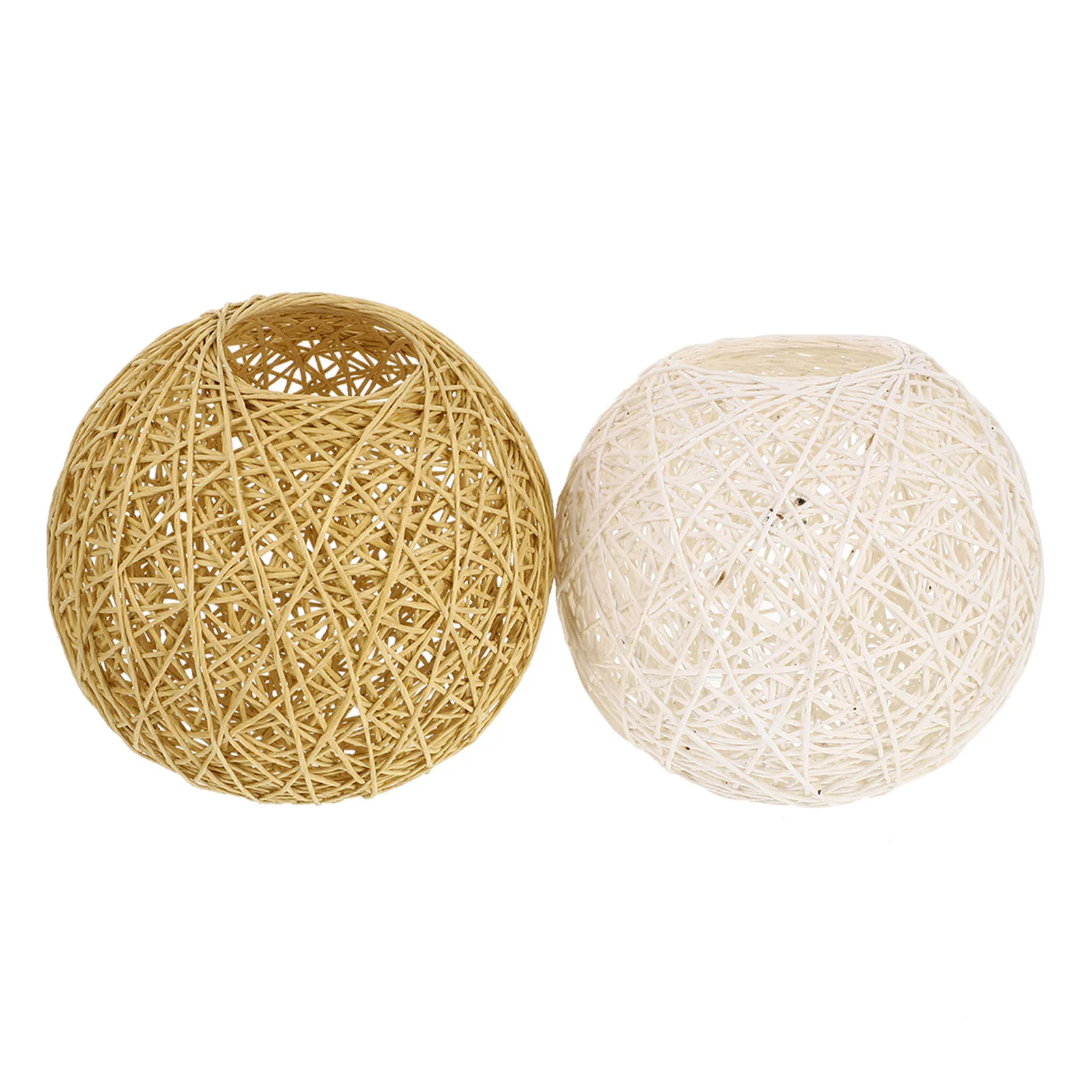 

2pcs Simple Style Woven Craft Lampshades Exquisite Lamp Cover Decor Accessories