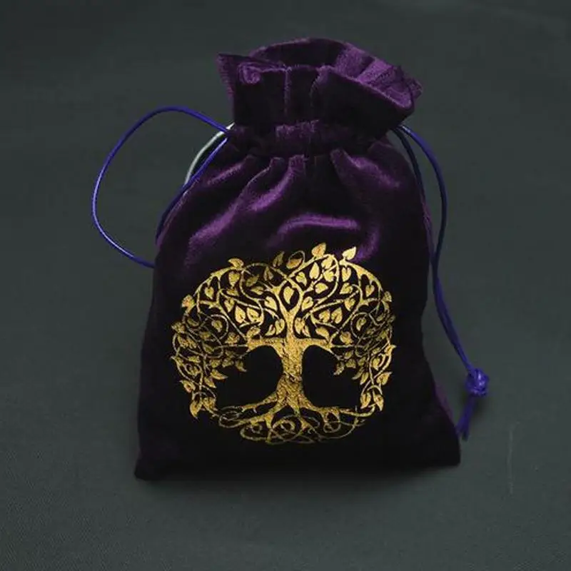 

Бархатная сумка для карт с изображением дерева жизни черепа созвездий ведьмы гадания аксессуары для настольных игр сумка для хранения ювелирных изделий игральных костей