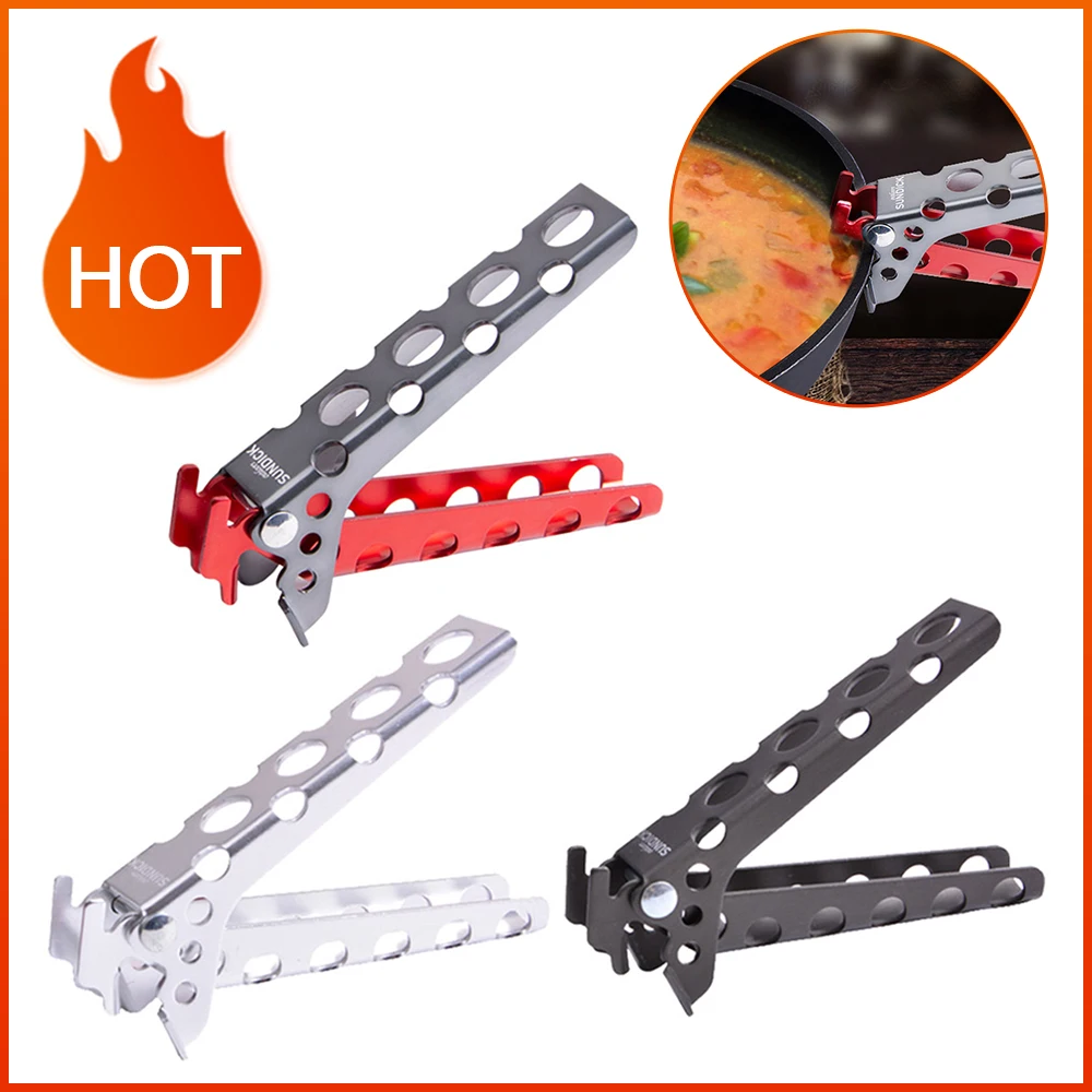 sundick anti scald pot pan bowl gripper outdoor handle holder clip camping cookware handle holder clip clamps camping supplies free global shipping