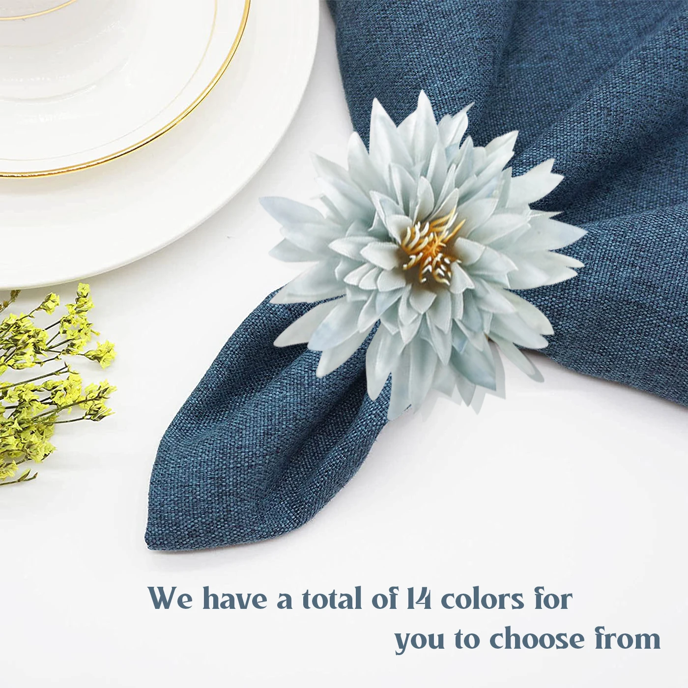 Набор колец для салфеток с искусственными цветами набор из 4 держателей ручной