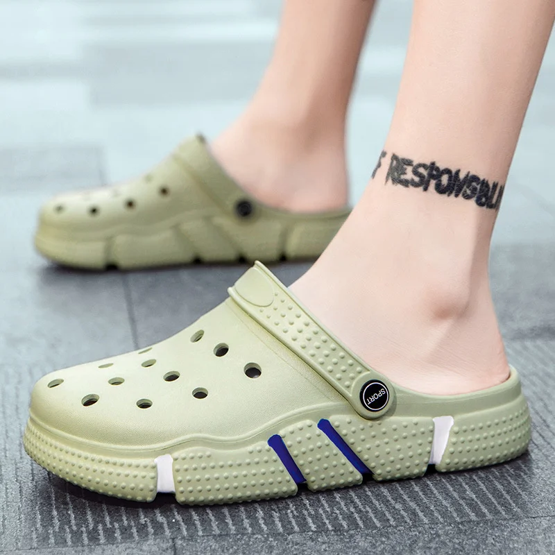 

Summer Fishing Slippers Beach Mens Sandals Ripped Shoes Rubber Shoes EVA Soft Bottom Beach Slippers Garden Outdoor Fishing Shoes