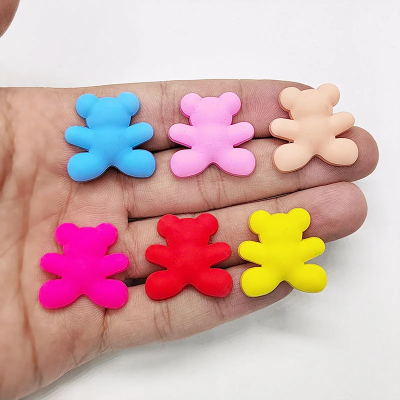 Hot 10pcs/set Colorful and cute little bear Shoe Decoration Accessories Clog Shoe Charm Sandal Shoe Charm Ornament