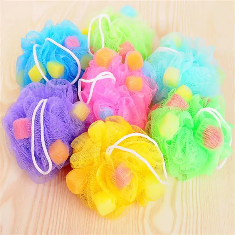 

1Pc Many Colours Bathing Ball Home Bath Towel Scrubber Body Cleaning Utility Mesh Shower Wash In Bathroom Accessories Supplies