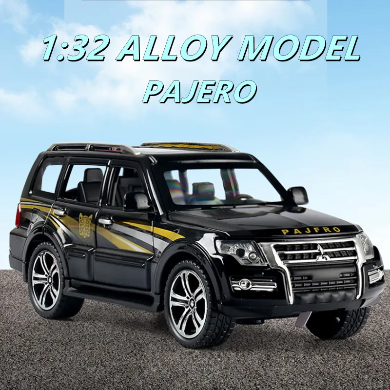 

1:32 Mitsubishi PAJERO SUV Alloy Car Model Diecasts Metal Toy Vehicles Car Model Collection Simulation Sound Light Kids Toy Gift