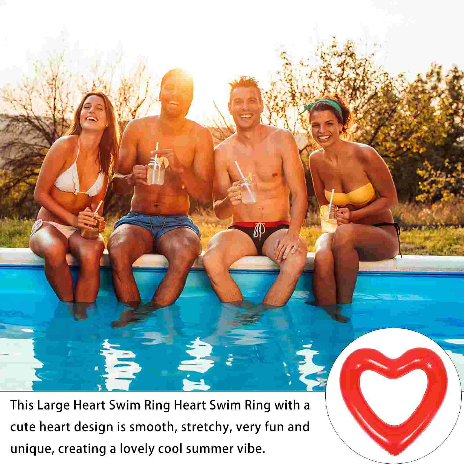 Плавательный круг в форме сердца для летнего бассейна