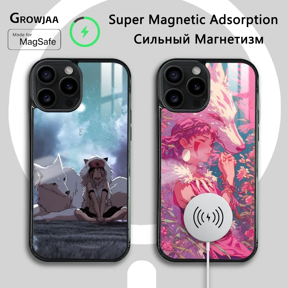 Чехол для телефона в стиле аниме P-Princess M-Mononoke iPhone 16 15 14 13 12 11 Pro Max Plus Mini Magsafe
