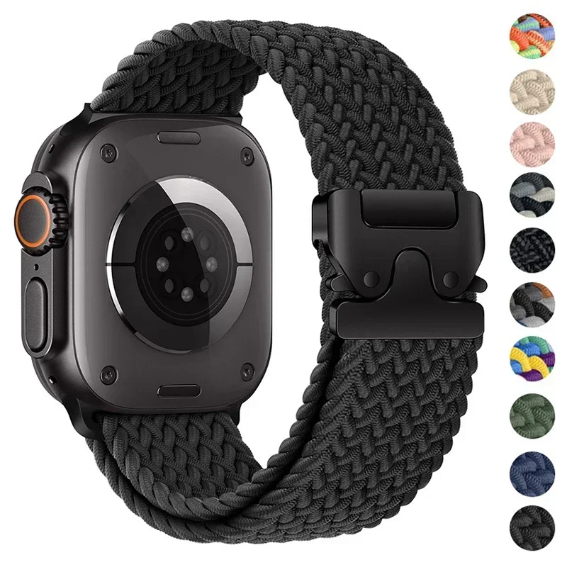 Geflochtenes Fallschirmarmband für Apple Watch Ultra 3/2 Band 49 mm 46 mm 45 mm 42 mm 44 mm 41 mm Nylonarmband iWatch 11 10 9 8 7 6 SE Gürtel