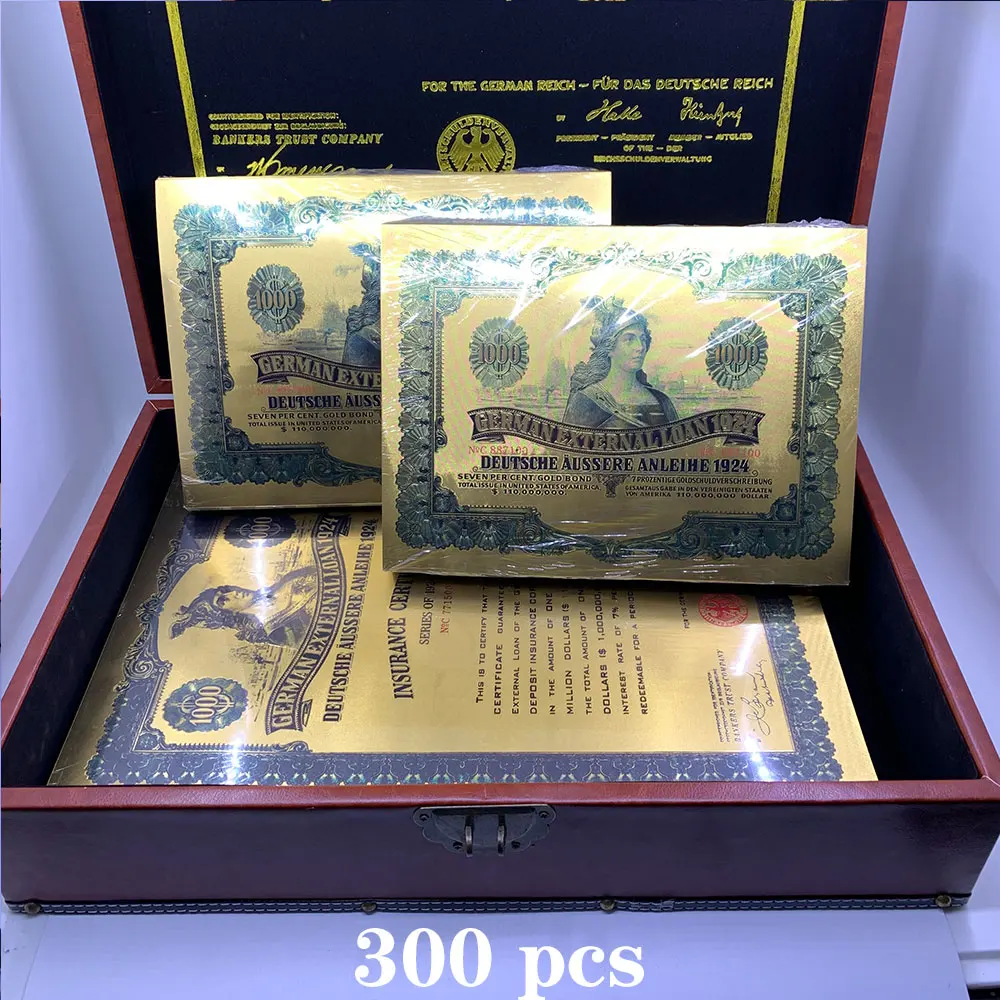 300 шт./коробка 1924 немецкая оболочка Свиток Золотая фольга Банкнота с УФ-лампой для