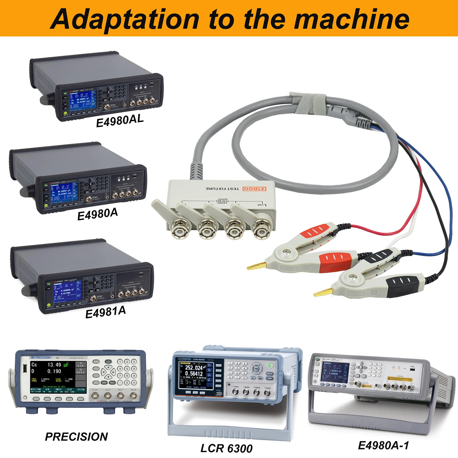 

ZIBOO LCR-06B 4 Wire Kelvin Clip,Kelvin Clip Test Lead,Four-terminal LCR-08 Test Line с защитной коробкой.