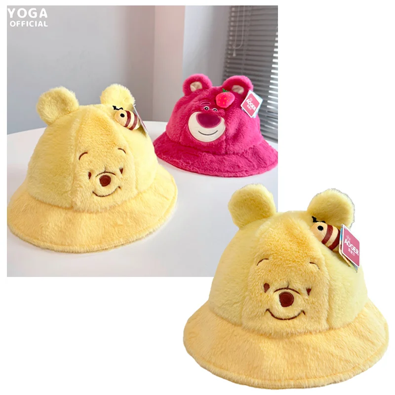 

Плюшевая Рыбацкая шапка с мультяшным аниме мультяшным героем Диснея, лотсо, бедным медведем, милая теплая плюшевая шапка для осени и зимы, м...