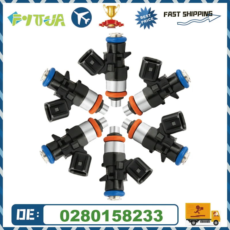 

6шт Топливная форсунка 0280158233 05184085 AC FJ1147 для Ram Jeep Dodge Chrysler 3.6L V6 16-18 5184085 НОВЫЙ AC