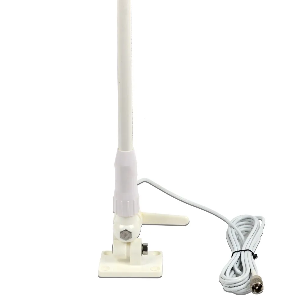 VHF156M marine fiberglass antenna 156-163M boat frp whip antenna AIS 162M Nylon mount 5meter cable