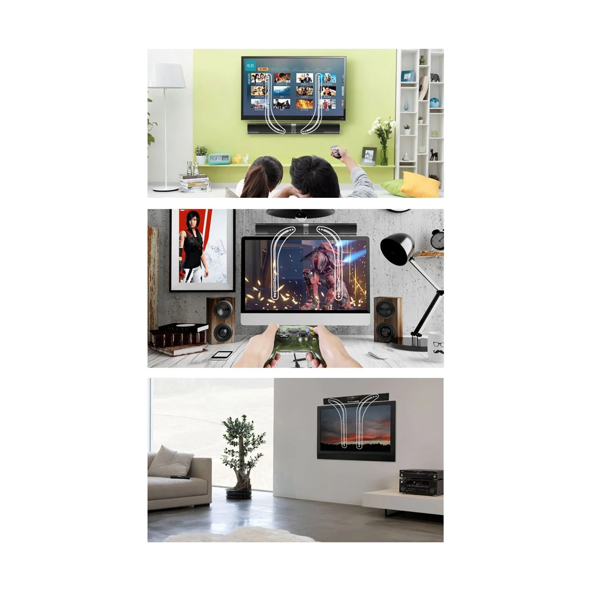 

1Pair No Drilling Universal Sound Bar Speaker Wall Bracket Mount Holder Stand TV Digital Product Mount Holder Stand