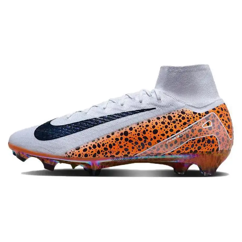 Футбольные бутсы Nike Mercurial Superfly 10 мужские высокие белые/черные/оранжевые